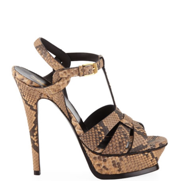 Saint Laurent Tribute Python Platform Sandals - Picture 11 of 11